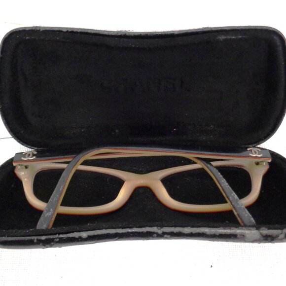 CHANEL Women's Prescription Eyeglasses Black Acetate Rectangle & Quilted Case - Picture 3 of 11